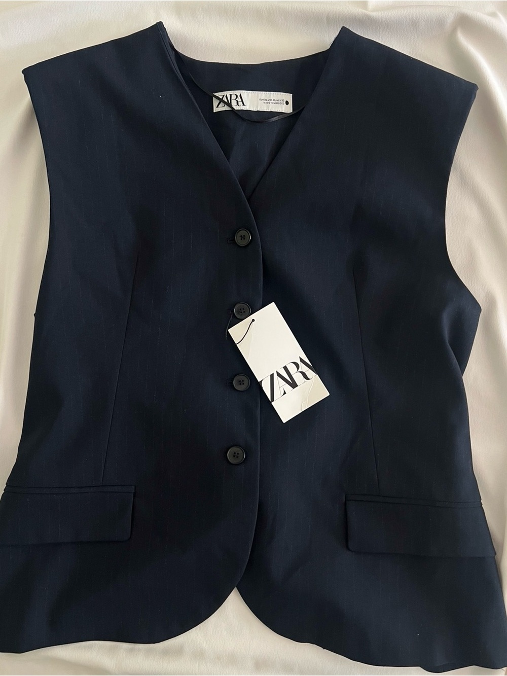 NWT Zara Navy Vest top ✨🤍 - Picture 2 of 6